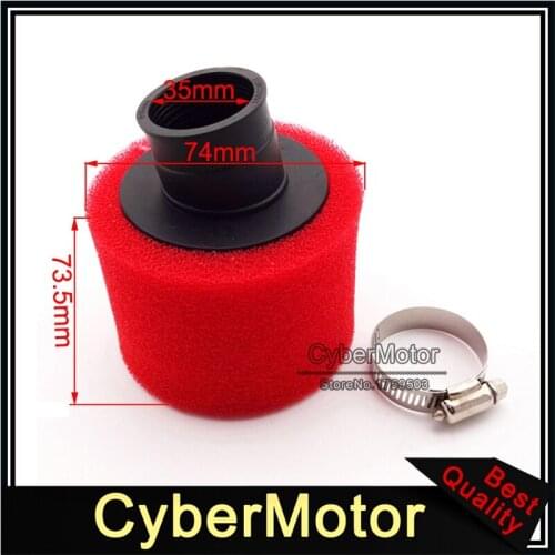 Motorcycle 35mm Bent Foam Air Clearner Filter For 50cc 70cc 90cc 110cc Pit Pro Dirt Trail Bike Quad ATV Go Kart Buggy