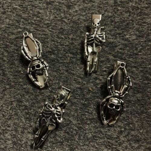 Hip Hop Rock Metal Skull Hair Clips for Women Unisex Fashion Hair Accessories Vintage Punk Skeleton Hair Pins Headwear Jewelry