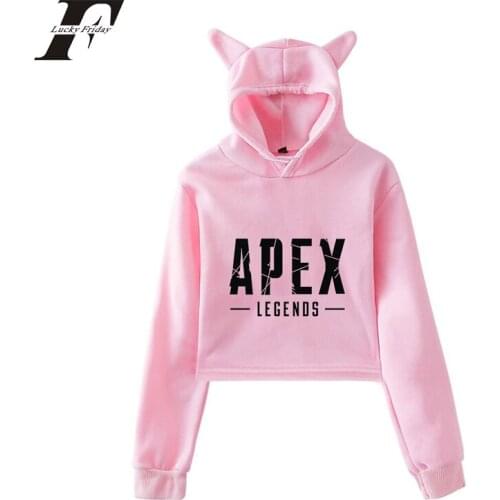 Apex Legend Cat Hoodie womens Sweatshirt harajuku Women Cat ears hoodies Crop Tops Girls Clothes