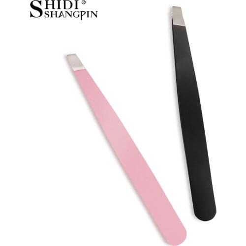 SHIDISHANGPIN 1pcs Eyebrow Tweezers Eyelashes Extension Stainless Steel Hair Removal Eye Brow Trimmer Eyelash Clip Makeup Tools