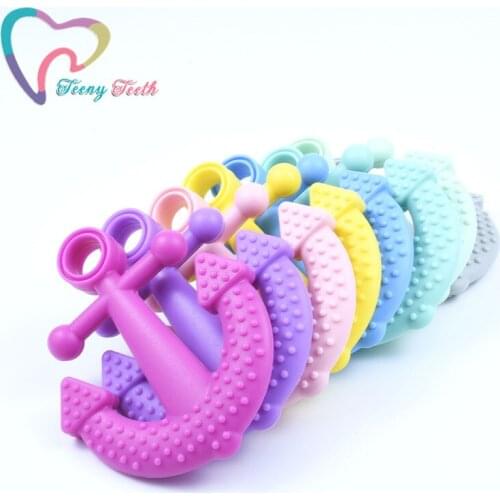 1 PC Baby Accessories Silicone Anchor Teether Crib Chewing Toy Diy Crafts Accessories Teething Nursing Jewelry Baby Teethers