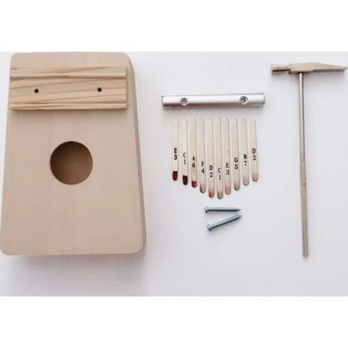 10 Key Kalimba DIY Kit Beech Wood Thumb Piano Mbira Mini Musical Instrument for Handwork Painting Parents-child Campaign KB29