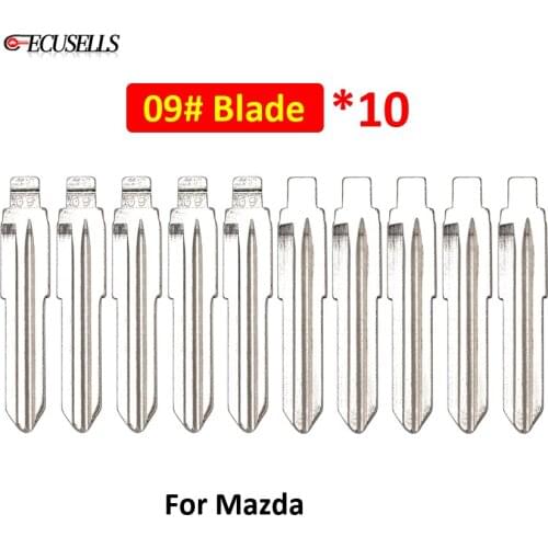 10Pcs/Lot New Arrival #09 NO.09 Car Key Blade Blank Key Replacement Uncut Blade For Mazda Vizi 323 626 929 Remote