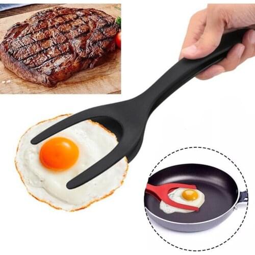2 In 1 Grip Flip Tongs Egg Cooking Tools Tongs French Toast Pancake Egg Clamp Omelet Kitchen Tools Gadgets