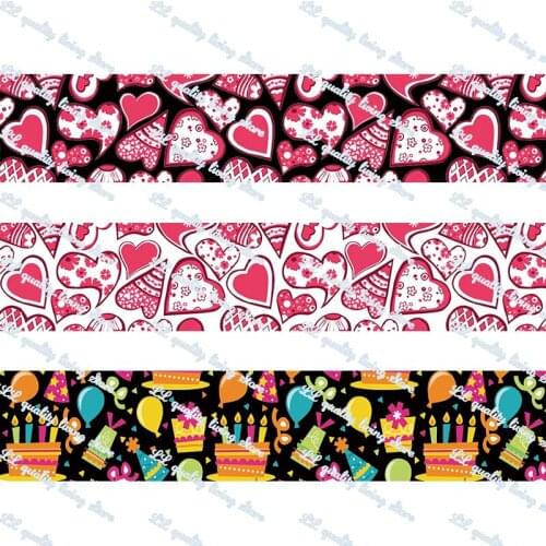 25mm-75mm Festive printed grosgrain ribbon 50 yards Tape Clothing Bakery hairbow gift wrapping hairbow headwear DIY decoratio