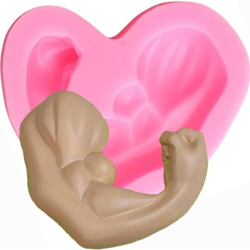 3D Strong Arm Muscles Silicone Mold Candy Polymer Clay Fondant Molds DIY Cupcake Baking Chocolate Moulds Cake Decorating Tools