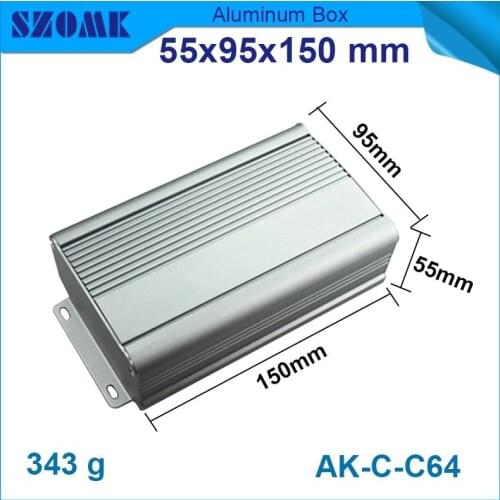 4 pcs/lot grey color powder coating 55(H)x95(W)x150(L) mm aluminium diy case which be wall mounting project box