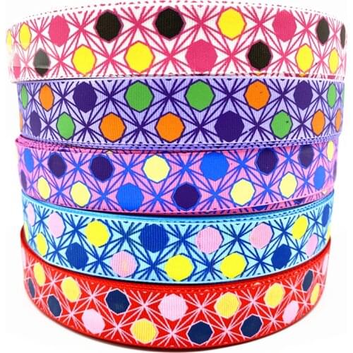 5 yards 25mm Printed Grosgrain Ribbon for Gift Wrapping Wedding Decoration Hair Bows DIY #LW60