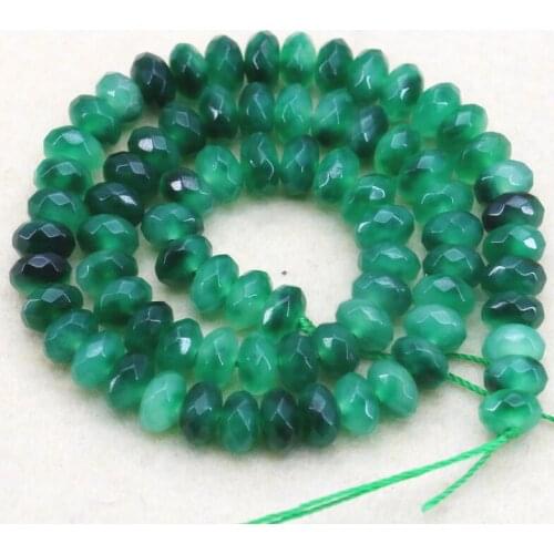 5x8mm faceted green multicolor chalcedony abacus shaped loose beads 15" beautiful DIY women jewelry making
