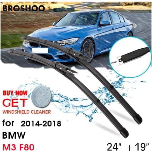 Car Wiper Blade Front Window Windscreen Windshield Wipers Blades Pinch Tab Auto Accessories For BMW M3 F80 24"+19" 2014-2018