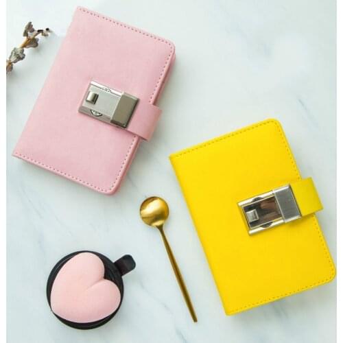 2021 New Password Notebook Solid 140 Sheets Personal Diary with Lock Code Thick Notepad Leather Office School Supplies Gift