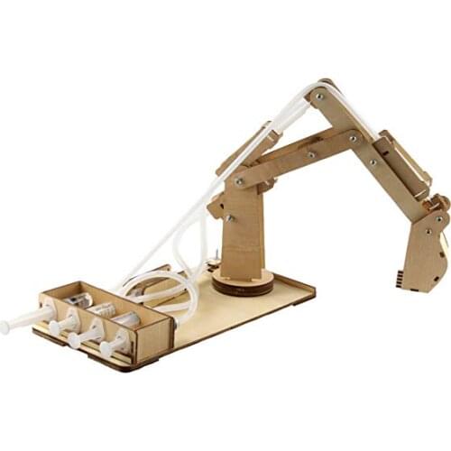 Wooden Piston Excavator DIY Mini Manufacture Technology Kid 's Educational Building Block Homemade Science Experiment Toy