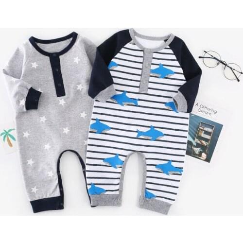 Childrens Pyjamas Newborn baby rompers cotton long-sleeved overalls Boys Girls Spring Autumn bebes clothes to wear