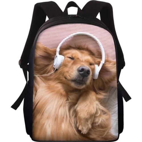 HYCOOL Childrens Cartoon Cartoon Dog Puppy Backpack For Girls Pug Golden Retriever boys pattern bag Kindergarten Schoolbag Cute