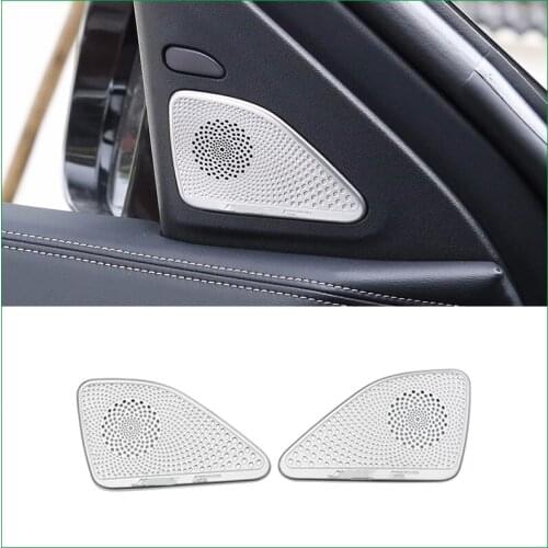 For Infiniti QX50 2018 2019 Interior Front Door Triangle A Pillar Audio Speaker Decoration Cover Sticker Trim Car Accessories
