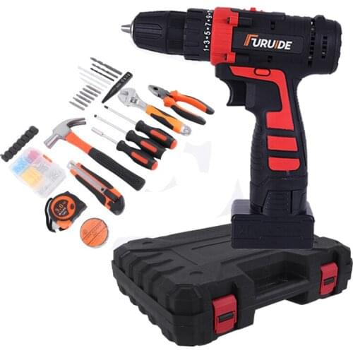 Electric Drill Impact Cordless Drill Screwdriver 12V 16.8V 25V Power Driver DC Lithium-Ion Battery Tools Set Home Electric Tool