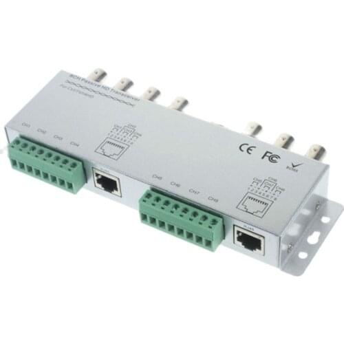 HD-AHD/CVI/TVI HD 8-Channel Passive HD Transceiver, Support 720P/1080P Balun Adapter Transmitter BNC to UTP Cat5/5e/6