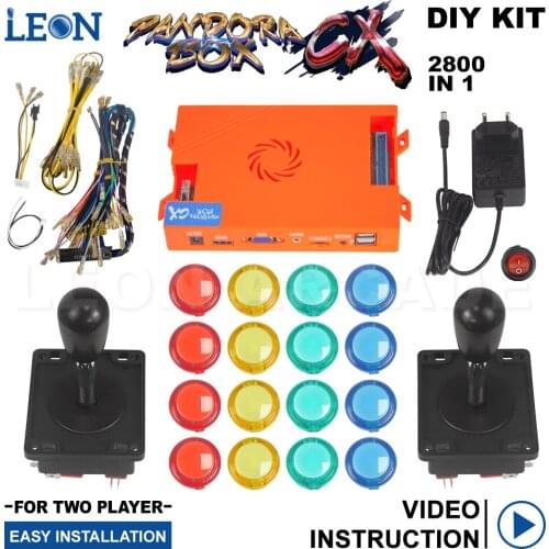 Jamma Pcb Arcade Kit Pandora Box Cx Transparent Arcade Buttons Led Illuminated Spanish Kit Joystick Arcade Sanwa Original Mame