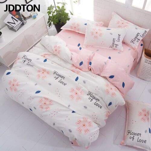 JDDTON 2020 New Cartoon Style Set AB Side Bed Set Colorful Skin-Friendly Duvet Cover Sheet Pillowcase Set High Quality BE056