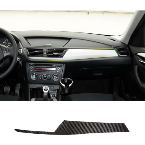 Left Hand Drive Real Carbon Fiber Center 3D Sticker Console Decoration Panel Trim For BMW X1 E84 2011-2015 Interior Accessories
