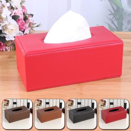 Creative PU Leather Tissue Box Multi-purpose Home Living Room Desktop Practical Paper Box Household Office Napkin Storage Box