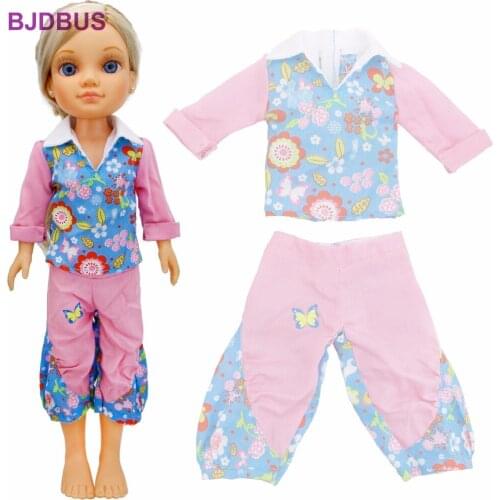 Fashion Winter Outfit Daily Causal Wear Floral Pattern Long Sleeves Trousers Clothes For Nancy Doll 16'' Accessories Toy