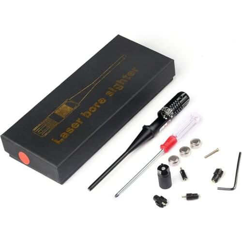 1 Set Adjustable Adapters Rifles Red Laser Bore Sighter Collimator Kit with Box Carry Laser Sight For .22 to .50 Caliber Rifies