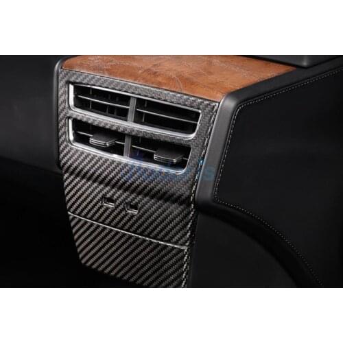Carbon Fiber Color Interior Rear Seat Air Vent Cover AC Outlet Protector Panel Trim For Tesla Model X 2016 2017 2018 Accessories