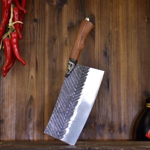 Slicing knife Longquan kitchen knife old fashioned forging knife Chef knife blade home chopping knife 5Cr15MoV steel
