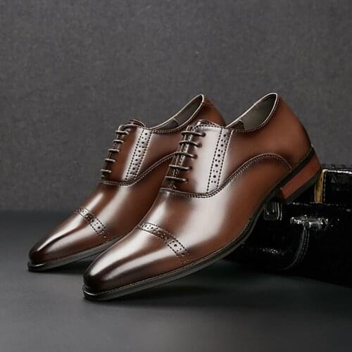 Genuine leather shoes mens business formal dress shoes men zapatos de hombre men Wedding Party Dress Shoes