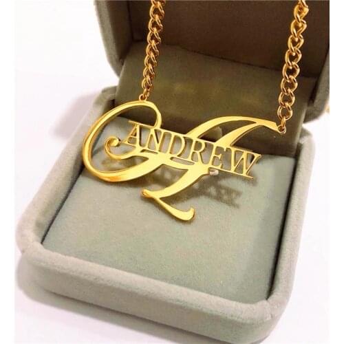 Custom Name Necklace For Women Gold Stainless Steel Cuban Chian Personalized Choker Jewelry Christmas Gift Collier Femme