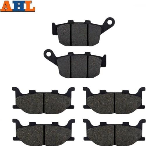 AHL Motorcycle Front and Rear Brake Pads for YAMAHA FZ6R (2 Piston Caliper) 2009-2010 Black Brake Disc Pad