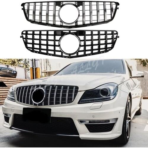 Front Grill fit for Mercedes Benz W204 C-Class SL C200 C300 C350 GTR Style Grille 2008-2014 2008 2009 2010 2011 2012 2013 2014
