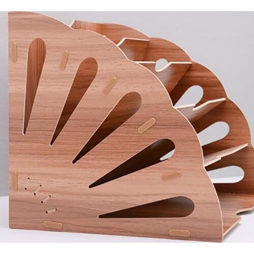Large capacity office and arrangement shelf file rack multi-layer creative A4 document rack wooden desktop file storage