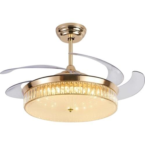 Crystal 52 inch led ceiling fan with lights remote control ventilator lamp Home Fixture Silent Motor fans bedroom decor modern