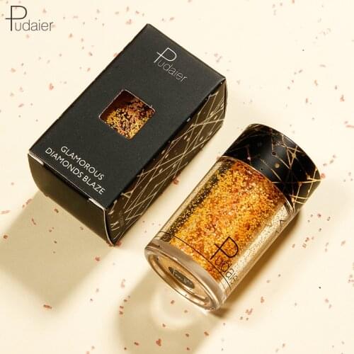 Pudaier 24Colors Holographic Glitter Shimmer Eye Sequins Diamond Shiny Skin Highlighter Face Body Glitter Festival Makeup TSLM1