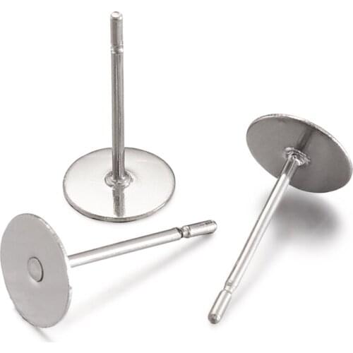 PandaHall 50pcs 4.5/6/8mm 304 Stainless Steel Metal Jewelry Findings Accessories DIY Earstud Components