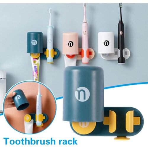 Toothbrush Holder Wall Mounted Convenience Self-Adhesive Electric Toothbrush Stand for Bathroom