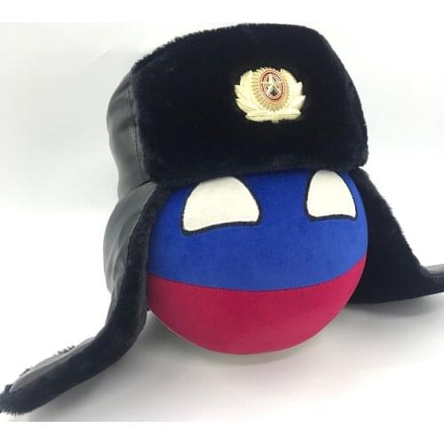 Russia Ball and Lei Feng cap Altyn helmet Soviet Army Cap Doll RUS countryballs plushies Cosplay Polandball Plush Toy for Gift
