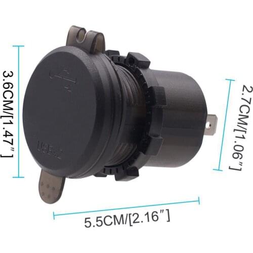 Universal 4.2A Dual USB Charger Voltmeter Rocker Switch Car Boat Red LED