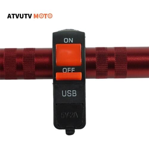 22mm Universal Motorcycle Switches Connector Handlebar Switch With USB ON/OFF Buttons Connector Push Switch