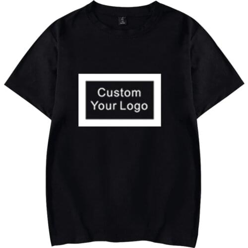 WAMNI Customized logo Print Tshirt Streetwear Hip Hop Fashion Pullovers Short Sleeve T Shirt Unisex DIY Logo Harajuku Tee