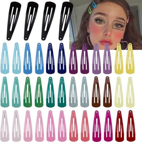 40Pcs Woman Hair Clips Cute Hairpins Snap Hair Barrettes Pins Metal Hairclips Colorful Sweet Alligator Women Styling Accessories