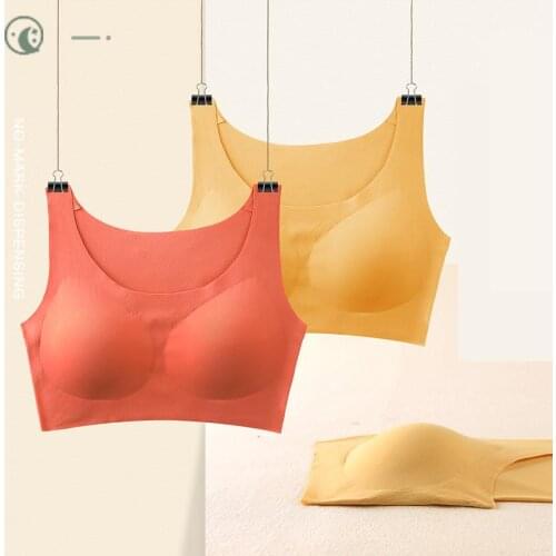 Gather Crop Top Women Push Up Sexy Underwear Intimate Fitness Comfortable High Quality Soft Bralette Sleeveless Seamless Bra