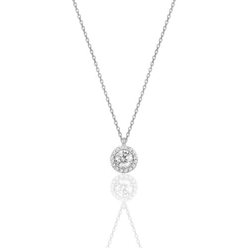 Women Silver Diamond Mounted Single Stone Necklace Opportunity High Quality Stylish Design 2021 SGTL9906