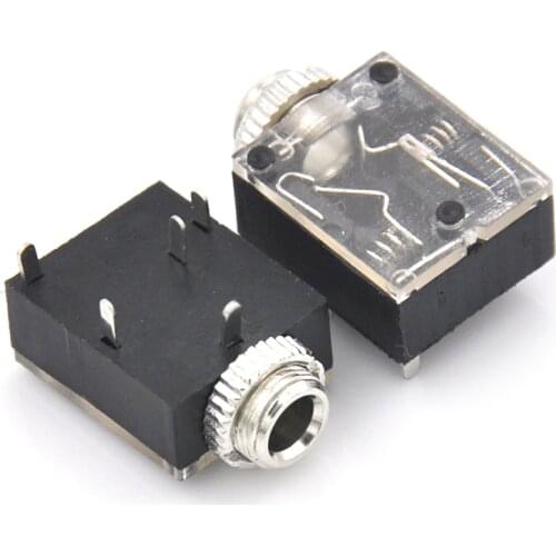 10pcs/lot 5 Pin Headphone Jack PCB Mount Female 3.5mm Stereo Jack Socket Connector Headphone Jacks