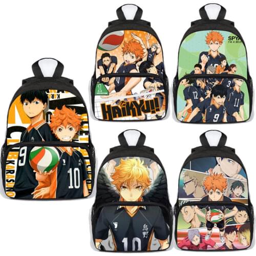 13 Inch Anime Volleyball Haikyuu! backpack canvas Boys Girls Teenagers schoolbag Rucksack men women shoulder travel bag