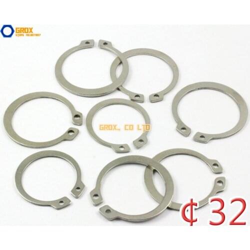 25 Pieces 32mm 304 Stainless Steel External Circlip Snap Retaining Ring