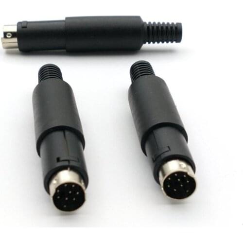 50PCS DIN Male Plug Mini 8 Pin With Plastic Handle ADAPTER Soldering cables