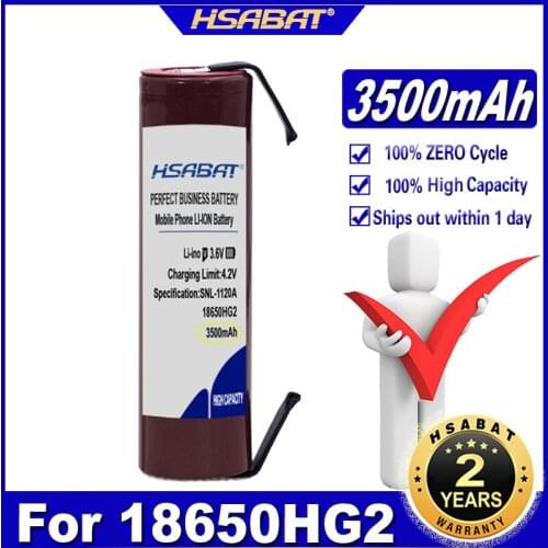 HSABAT HG2 18650 3500mAh Battery 18650HG2 3.6V discharge 20A, dedicated for hg2 batteries + DIY Nickel Batteries